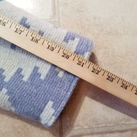 ✅VTG Woolrich Chore Jacket Women's LARGE Blue/Grey Aztec Southwest Wool✅STAINING - Picture 16 of 16